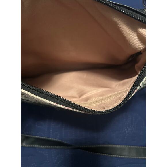 GUC Stone & Co Shoulder Bag Purse Floral/Black Faux Leather Very Clean 12"x9"x3" - Picture 4 of 5